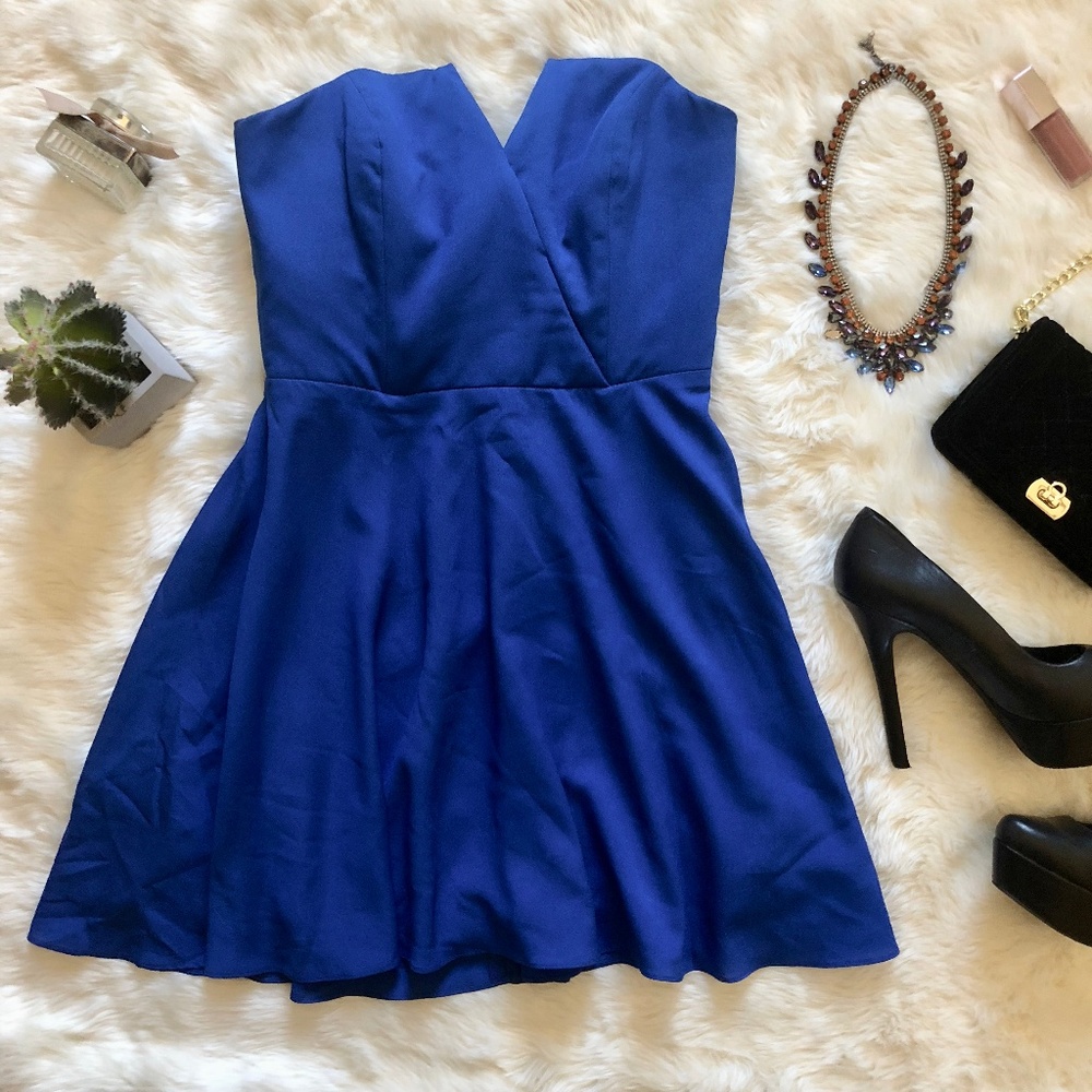 Naven Bombshell Circle Skirt Dress in Vegas Blue